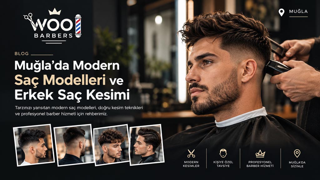 Muğla Woobarbers modern erkek saç kesimi ve saç modeli